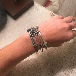 4 Silver Alex and Ani Bracelets